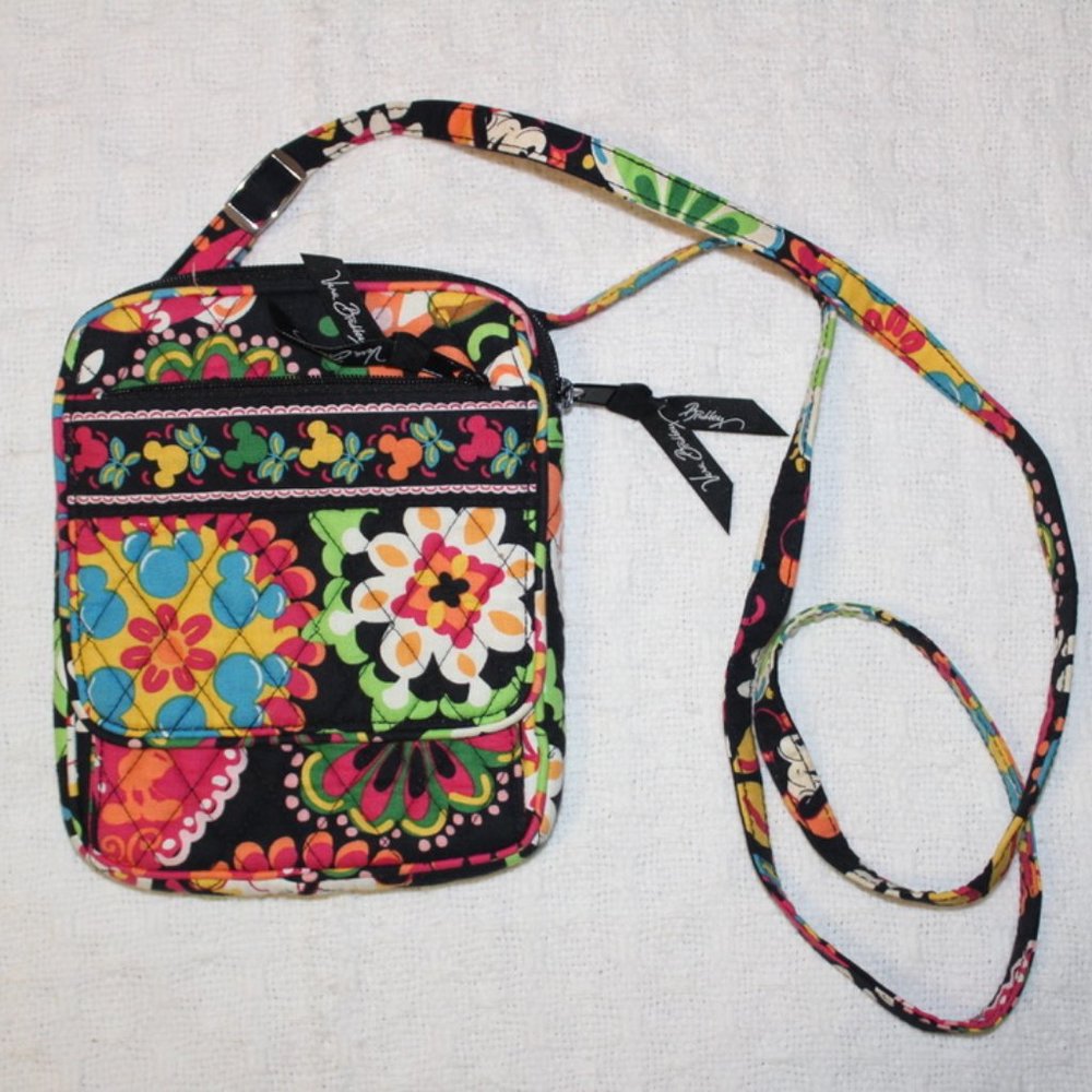 Vera Bradley Disney Parks Midnight W/ Mickey Minnie Mini Hipster Purse